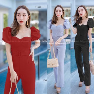 AT11541  Jumpsuit จั้มสูทคอเหลี่ยมแขนตุ๊กตา