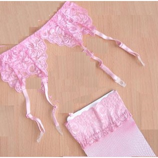 so5.1**แถมถุงน่องตาข่ายสีขาว**ระบายสายรัดถุงน่องลูกไม้สีชมพูหวานๆ