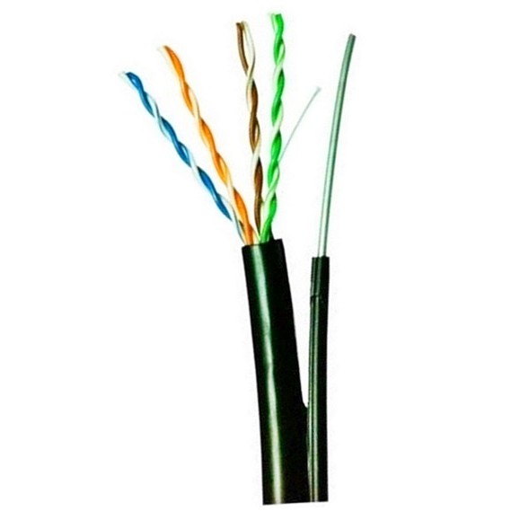 สายแลน Link รุ่น US-9015M มีสลิง CAT5E UTP, PE OUTDOOR  (Single Jacket) Black (350 MHZ) มีสลิง