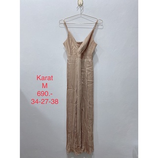 จั๊มยาวสีน้ำตาลครีมๆ สายแต่งโซ่ KARAT SIZE M