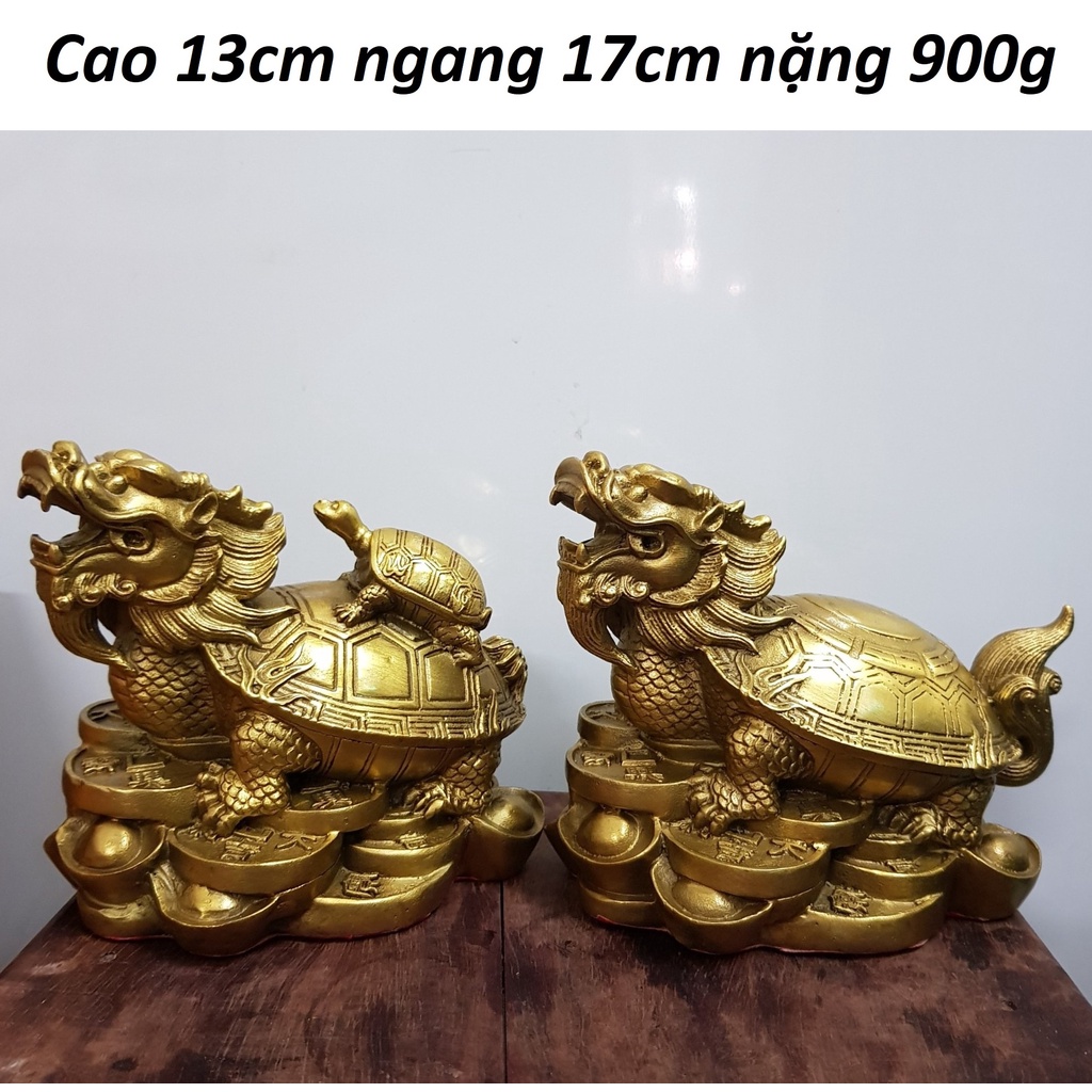 รูปปั้นเต่ามังกรทองเหลือง 900 กรัม MS405