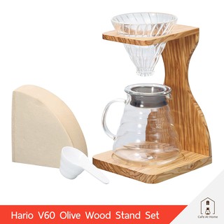HARIO V60 Olive Wood Stand Set เซ็ตดริปกาแฟ ชุดดริปกาแฟ