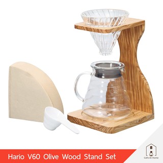 HARIO V60 Olive Wood Stand Set เซ็ตดริปกาแฟ ชุดดริปกาแฟ