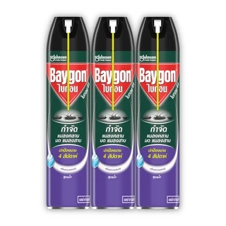 Baygon Waterbase Crawling Insect Killer Lavender Aerosol Spray 600ml Pack 3