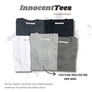 เสื้อยืด[INNOCENTEES] UNISEX PLAIN TSHIRT II BLACK, STEEL GRAY, ACID, GRAY, WHITE II SMALL TO 2XL