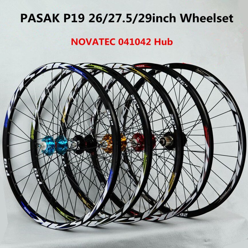 PASAK MTB Mountain Wheelset NOVATEC Hub  26/27.5/29 inch 4 Bearings 32 Holes Disc Brake Double Layer