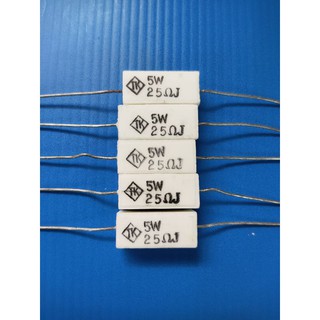 R กระเบื้อง ตัวต้านทาน 5 W 25 Ohm (แพ็ค 5 ตัว)