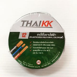 THAI KK เทปพันสายไฟ เทปกาวขนาด 18 มม. x 10 เมตร สีดำ 1 แพ็ค = 10 ม้วน