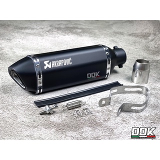 ปลายท่อ Akrapovic 14 นิ้ว ตัวผอม เลสสีดำทั้งใบ โลโก้เลเซอร์งานเกรดเอ