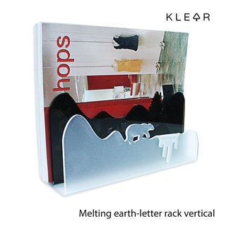 KlearObject Melting earth-letter rack vertical กล่องใส่จดหมาย โปสการ์ด กระดาษโน๊ต หนังสือ ของใช้บนโต๊ะทำงาน อะคริลิค