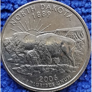 เหรียญ​สหรัฐอเมริกา​, 1 Quarter, (North Dakota)​, ชุด​State Quarter,​ #​2020T, ใช้แล้ว