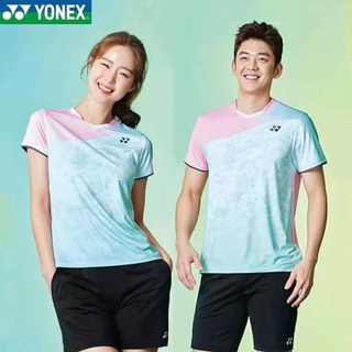 Yonex ชุดเสื้อยืดแขนสั้น แบบแห้งเร็ว สําหรับผู้ชายและผู้หญิง เหมาะกับการเล่นกีฬา ปิงปอง