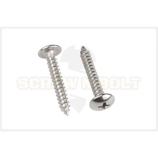 น็อต สกรู หัวร่ม หัวกระทะ แฉก T+ สแตนเลส 304 เกลียวปล่อย M3.5 / Truss an Head Phillip Tapping Screw