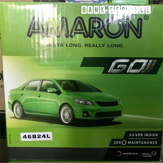 AMARON 46B24L 12V45AH แบตเตอรี่กึ่งแห้งรถยนต์ พร้อมใช้งาน ราคาโรงงาน