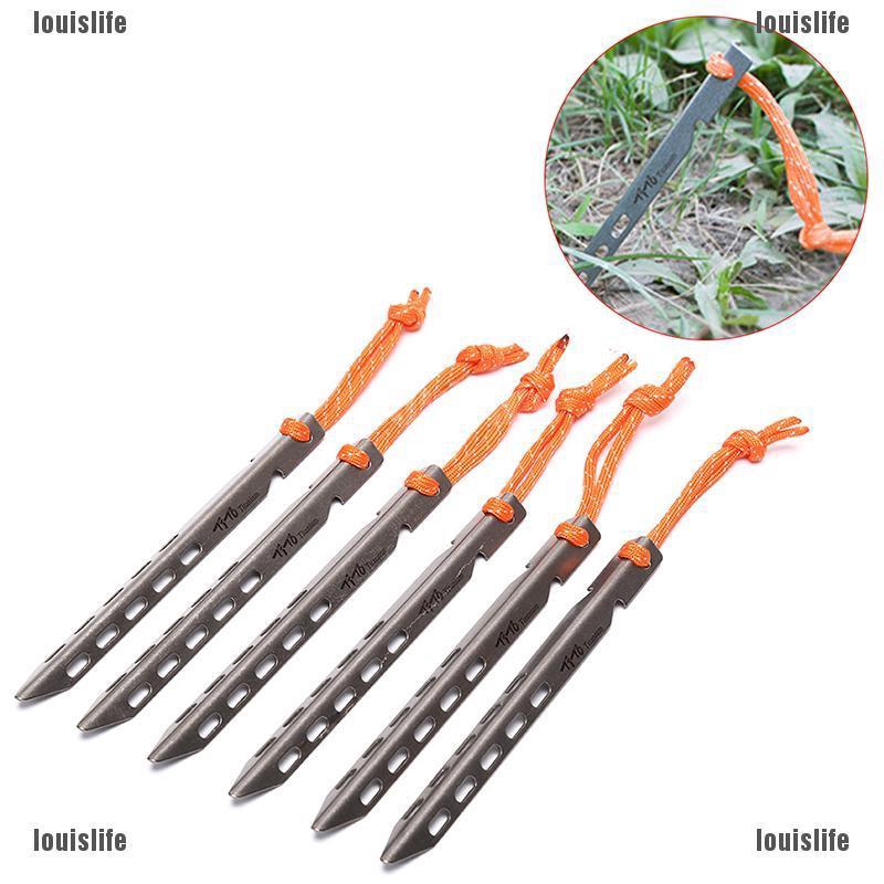 LLTH Titanium Tent Peg V Shape Outdoor Camping Tent Nail Titanium Tent