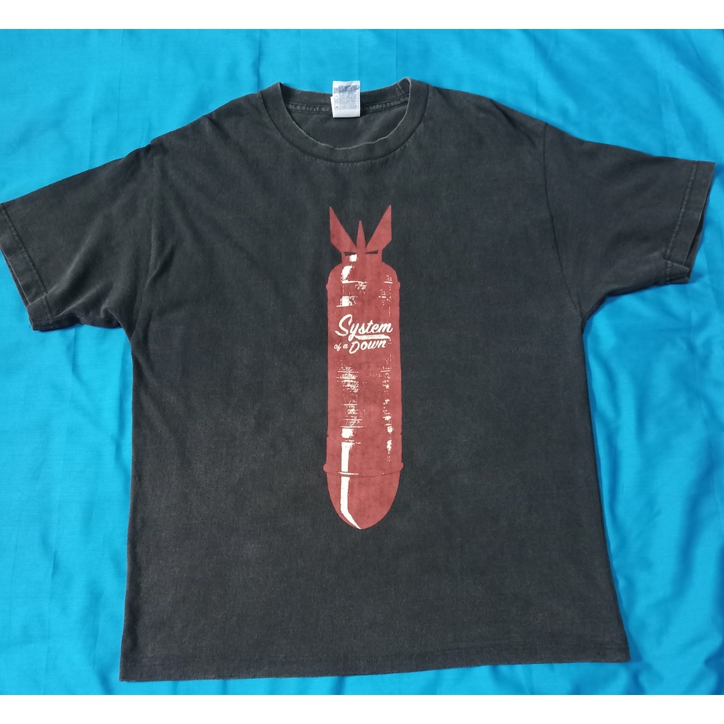 เสื้อยืดโอเวอร์ไซส์🔥 เสื้อวง VINTAGE-SYSTEM OF A DOWN 2000s MISSILE เสื้อวงวินเทจ เสื้อเก่าหายากสภาพ