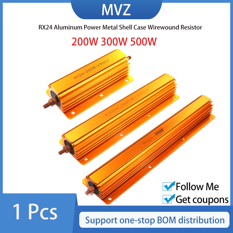 1PCS 200W 300W 500W Aluminum Power Metal Shell Case Wirewound Resistor 3R 4R 5R 6R 6.8R 8R 10R 12R 1