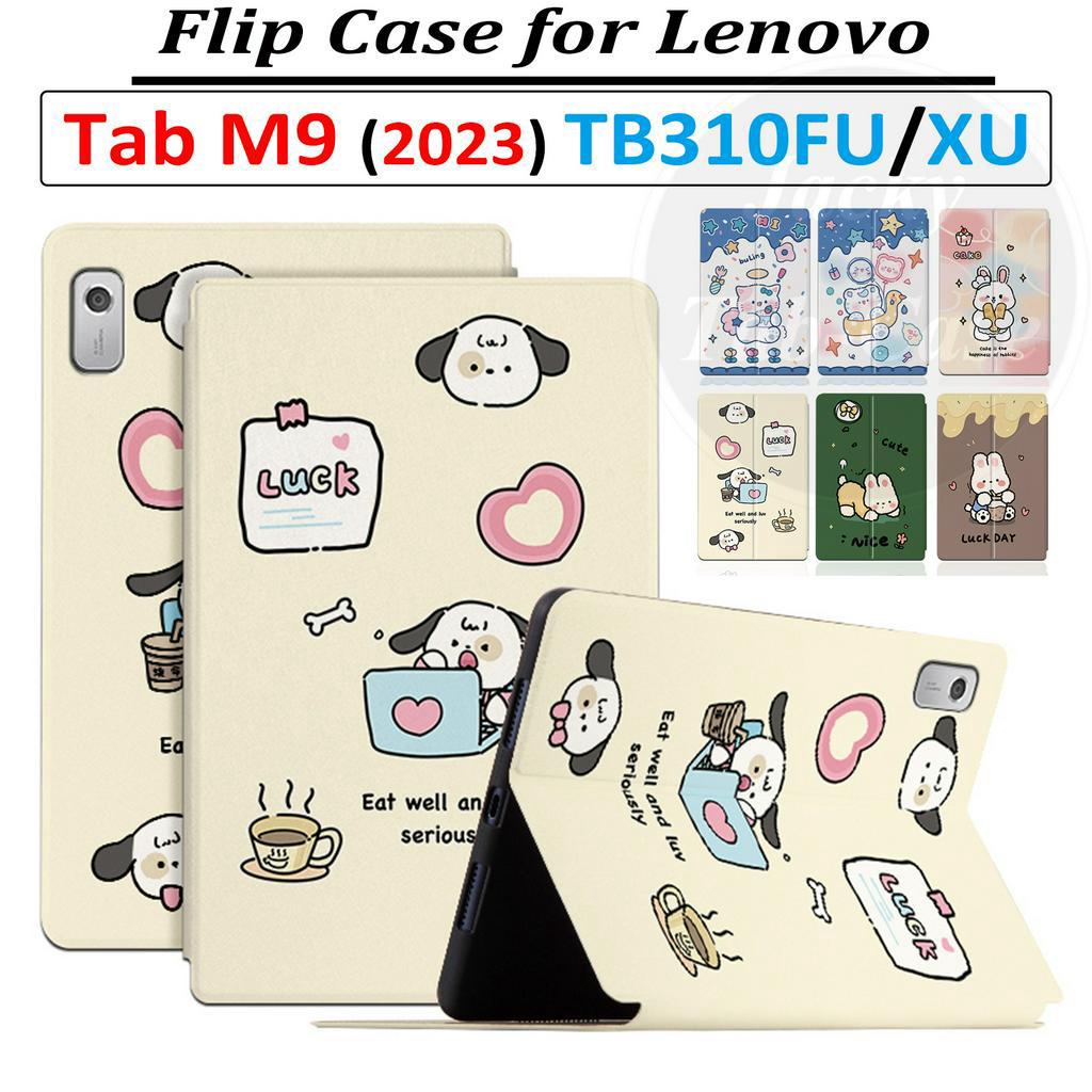 เคสหนัง PU ฝาพับ ลายการ์ตูนน่ารัก พร้อมขาตั้ง สําหรับ Lenovo Tab M9 (9.0 นิ้ว) 2023 TabM9 WiFi TB310
