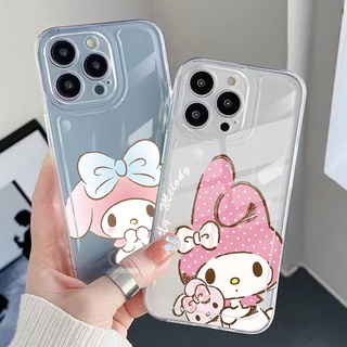 เคสเจล TPU ใส ขอบสี่เหลี่ยม กันกระแทก ลายมายเมโลดี้น่ารัก สําหรับ Samsung Galaxy S22 Plus Note 20 Ultra 10 S21 FE S20