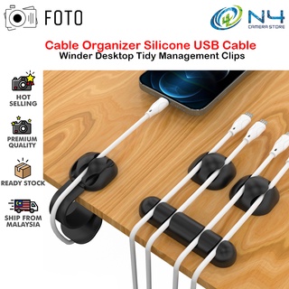 Foto คลิปซิลิโคน อเนกประสงค์ สําหรับจัดเก็บสายเคเบิ้ล USB