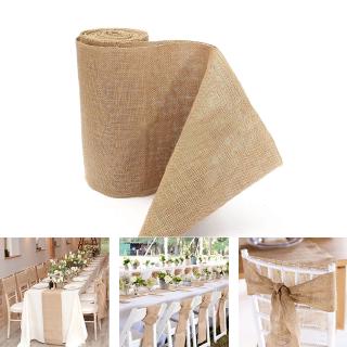 5m Natural Jute Hessian Burlap Ribbon Roll Burlap Table Runners Wedding Party Chair Bands Vintage Home Decor