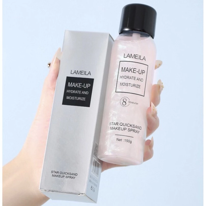 Lameila 3018 ลาเมล่าสเปรย์น้ำแร่หน้าเงา หน้าฉ่ำวาว สเปรย์น้ำแร่ล็อคเครื่องสำอาง ประกายชิมเมอร์ Moisturizing Makeup Spray