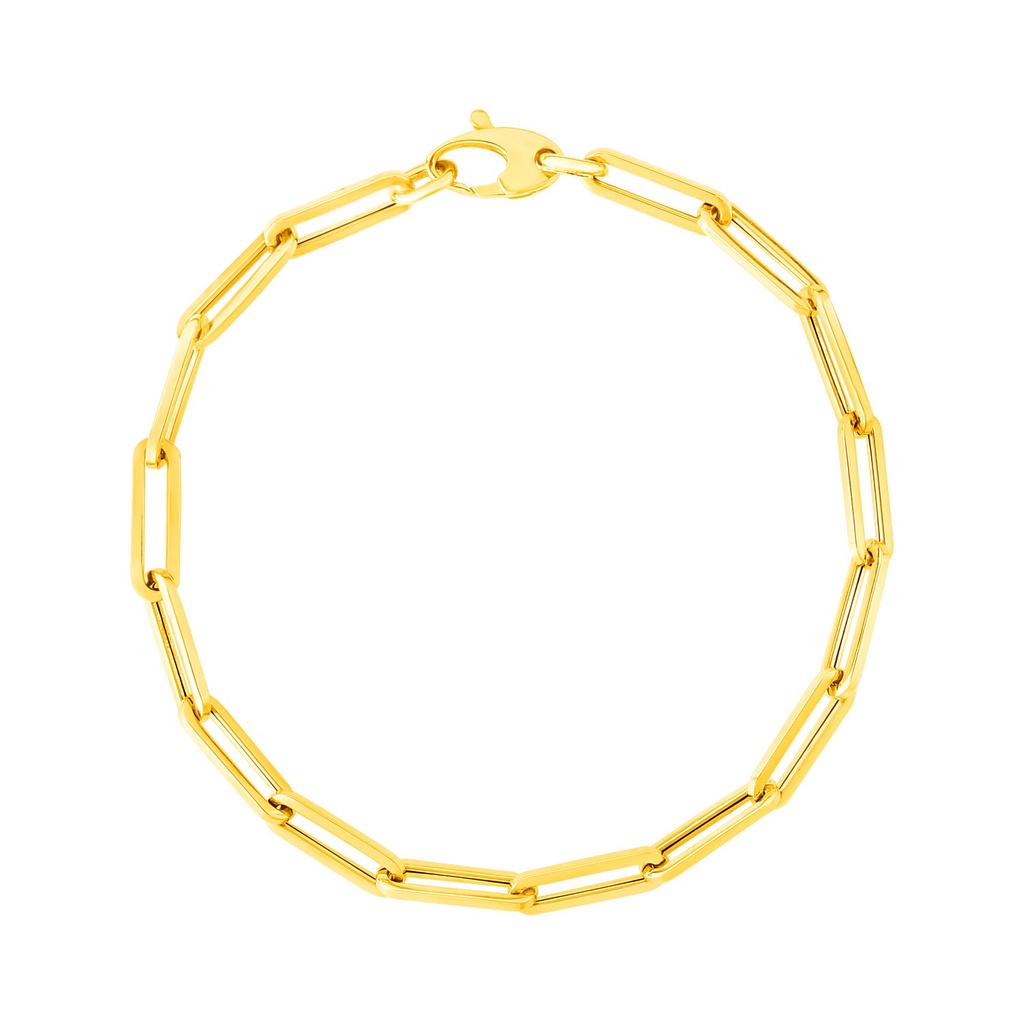Nathalias NY สร้อยข้อมือทองคำแท้14K แบบโซ่คลิป 14K Yellow Gold Bold Paperclip Chain Bracelet