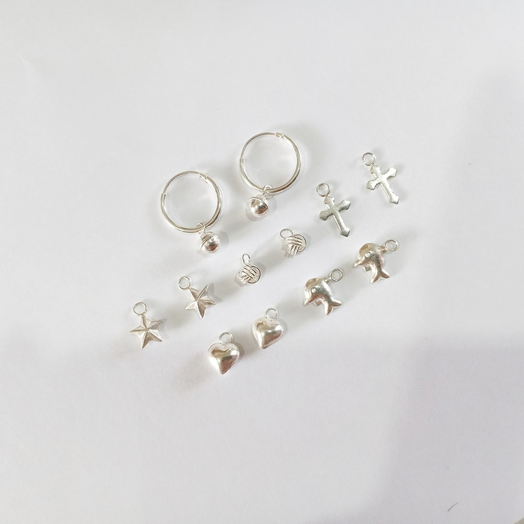 อะไหล่ต่างหูเงินแท้ 92.5% เงินแท้ ใส่ได้เฉพาะหลอด 1.2 มิลลิเมตร (ตัวห้อย)