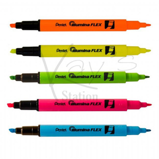 PENTEL ปากกาไฮไลท์ เน้นข้อความ PENTEL ILLUMINA FLEK (2 หัว)