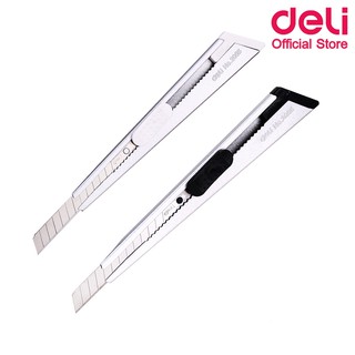 Deli 2055 Cutter คัตเตอร์ 13 ใบมีด ใช้งานง่าย พกพาสะดวก (สีดำ 1 ชิ้น) คัตเตอร์เหล็ก ราคาถูก คัตเตอร์พกพา อุปกรณ์สำนักงาน