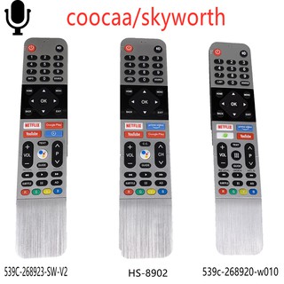 รีโมตคอนโทรล สําหรับ Coocaa Skyworth AI Voice 55UB7500 32S3N 65UB7500 43UB5500 43UB5550 43UB5560 50UB5500 50UB5550 50UB5560 55UB5500 55UB5550 พร้อม Netflix Google Play