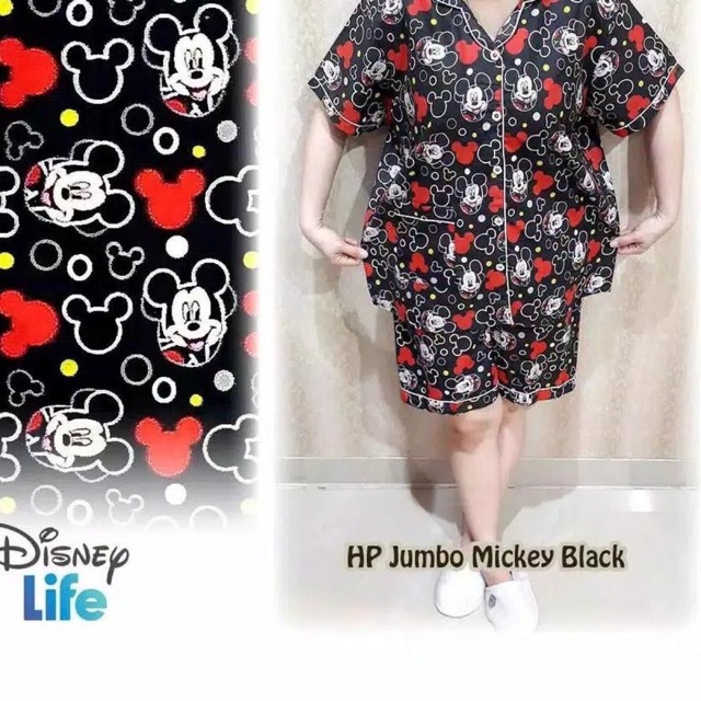 Hitam Joker.store123 ชุดนอนผู้ใหญ่ Black Jumbo Mickey HP