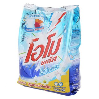 ✨ขายดี✨ โอโม พลัส ผงซักฟอก สูตรไวท์เฟรช 2000 กรัม OMO Plus Washing Detergent White Fresh 2000 G.