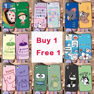 &lt;ซื้อ 1 ฟรี 1&gt; เคสโทรศัพท์มือถือ ลายการ์ตูนชินจัง ปิกาจู ลูฟี่น่ารัก สําหรับ Oppo A37 A37t A37m A57 A57t A57m A39