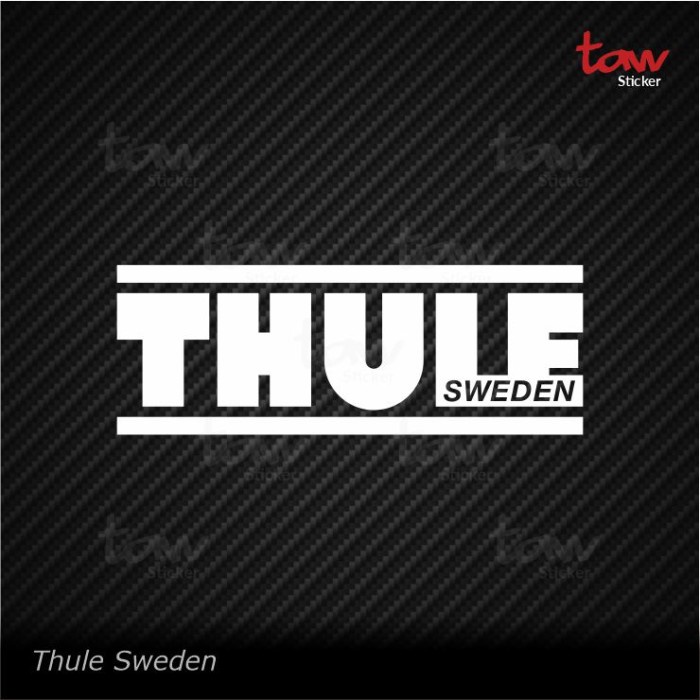 Hitam Thule Sweden Cutting Sticker สติ๊กเกอร์ติดหน้าต่างรถยนต์แล็ปท็อป - สีดํา