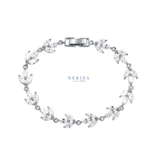 Neriza Jewelry/ข้อมือเพชรสังเคราะห์ประกายไฟเทียบเท่าเพชรแท้เกรดพรีเมี่ยม จัดส่งฟรี NB013