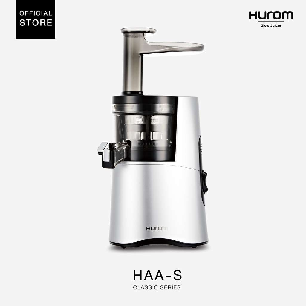 Hurom เครื่องสกัดน้ำผักและผลไม้เเยกกาก รุ่น H-AAS (Classic Series) สี Matt Silver