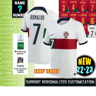 เสื้อกีฬาแขนสั้น ลายทีมชาติฟุตบอล Portugal 22-23 ไซซ์ S-2XL