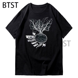 เสื้อยืด แขนสั้น พิมพ์ลาย The Beets Killer Tofu Tour Vegan High Street สีดํา สไตล์วินเทจ สําหรับผู้ชายS-5XL