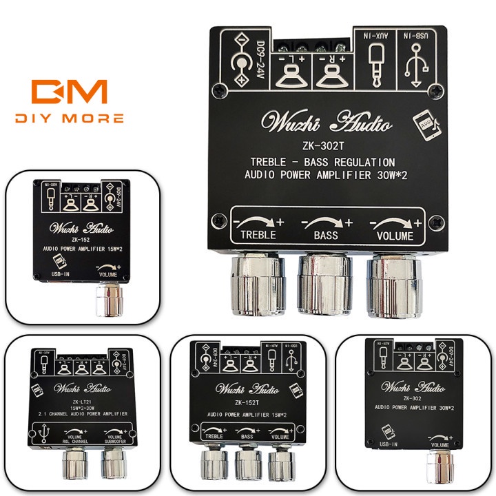 DIYMORE ZK-152 152T 302 302T Lt21 โมดูลบอร์ดขยายเสียงสเตอริโอดิจิทัล บลูทูธ 2.0 2.1 ช่องสัญญาณคู่ พา