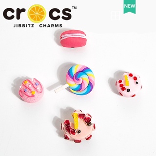 CROCS Jibbitz charms หัวเข็มขัด รูปอมยิ้ม ดอกไม้ 3D อุปกรณ์เสริม สําหรับตกแต่งเค้ก มาการอง diy