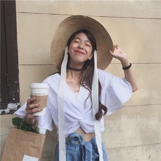 เสื้อเกาหลีทรงครอป ทวิสหน้า