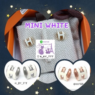 H ermes Mini POP earring White ต่างหู ของแท้