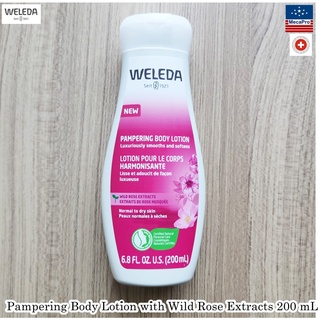 Weleda® Pampering Body Lotion with Wild Rose Extracts 200 mL โลชั่นผิวกาย ให้ความชุ่มชื้น ผสมกุหลาบป่า สำหรับผิวแห้ง