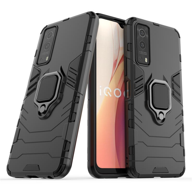 เคส Vivo Y72 5G ฮาร์ดเคสกันกระแทกเคสโทรศัพท์ Hybrid Armor Shockproof Ring Phone Case Vivo Y72 5G Viv