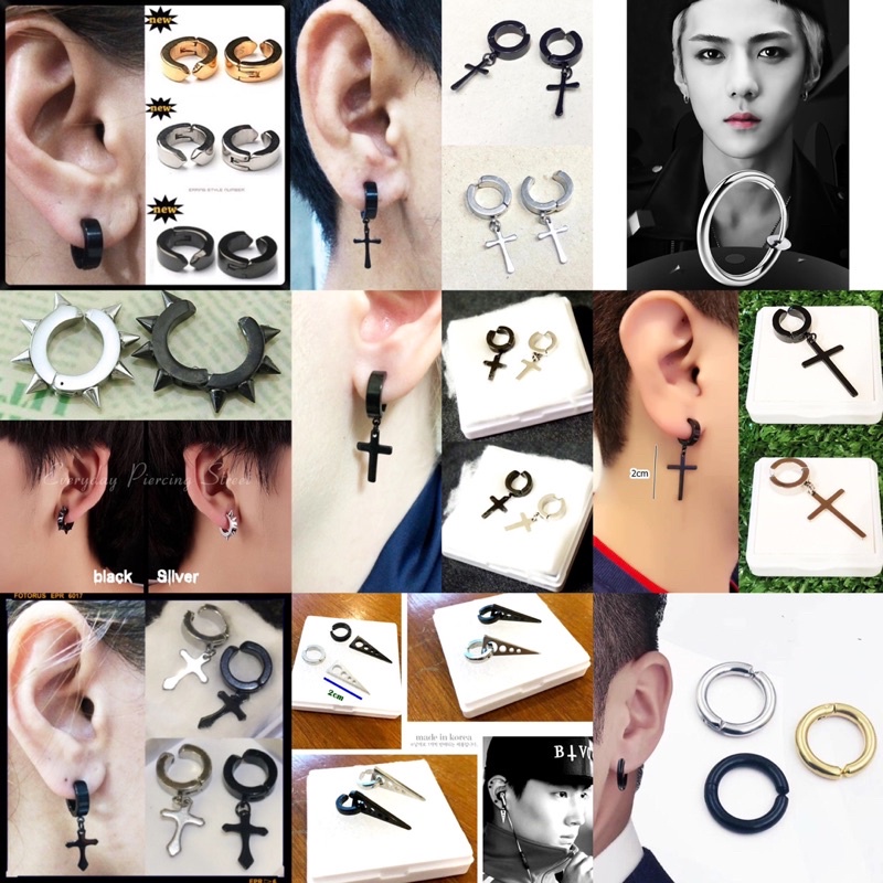 ✅ ต่างหูแบบหนีบ จิวหูหนีบ แบบห่วง สแตนเลสแท้ งานพรีเมี่ยม  แบบ Unisex ใส่ได้ทั้งชายและหญิง งานเกาหลี