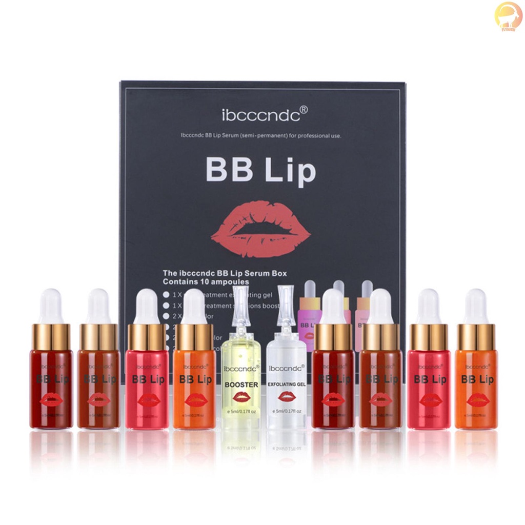 [flyhigh] Ibcccndc ชุดลิปกลอส 4 สี Microneedle Derma Pigment BB Lip Serum Kit Semi-permanent Lip Makeup for Women Girls Cosmetic