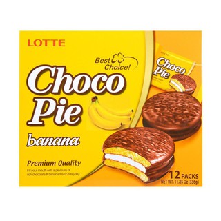 Lotte Choco Pie Banana 336g ลอตเต้ช็อกโกพายกล้วย 336 กรัม