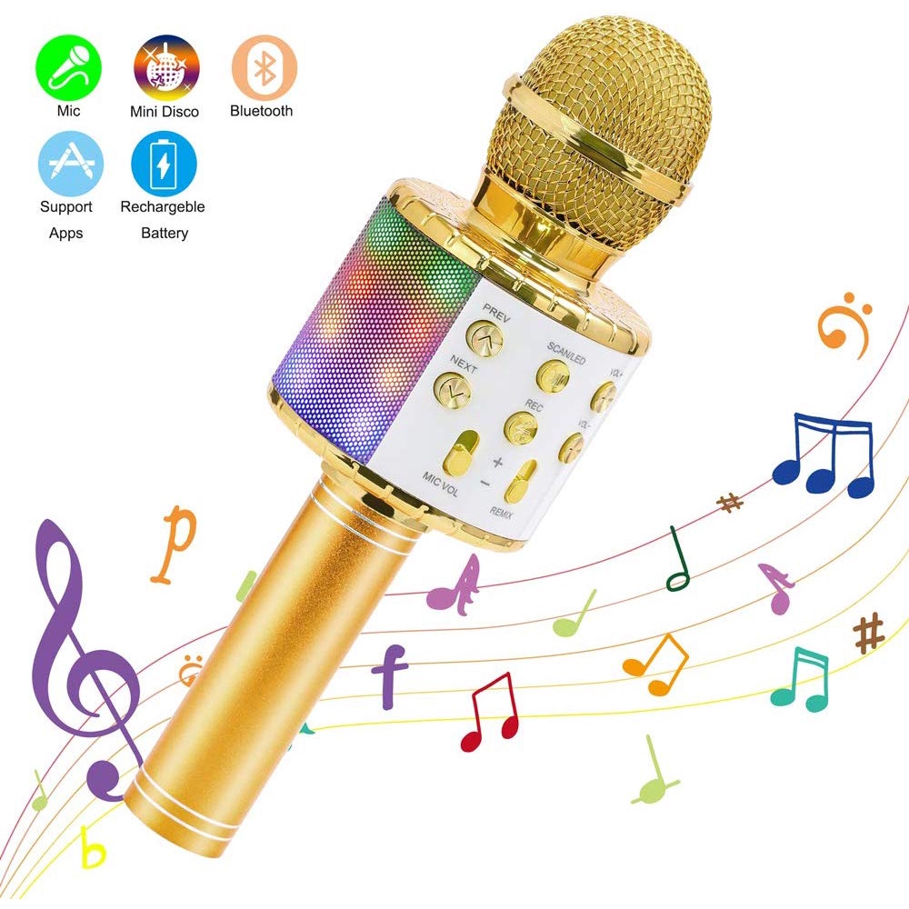 BWireless Karaoke Microphone Bluetooth Handheld Portable Speaker Home ...