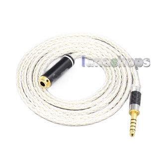 LN007431 16 Core OCC ชุบเงินหูฟังหูฟัง Extension Cable สำหรับ xlr 2.5 มม. 3.5 มม. 6.5 มม. 4.4 มม. ชาย 4.4 มม.